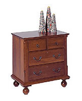 cherry nightstand four drawer bun feet